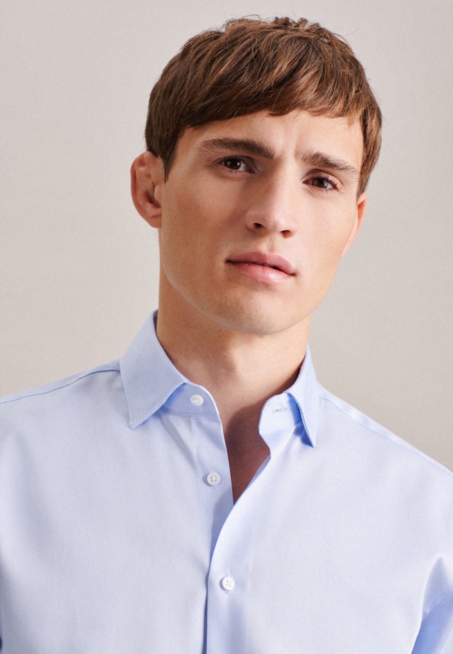 Easy-iron Satin Business Shirt in Regular with Kent-Collar in Light Blue |  Seidensticker Onlineshop