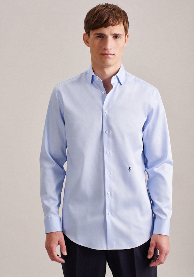 Easy-iron Satin Business Shirt in Regular with Kent-Collar in Light Blue |  Seidensticker Onlineshop