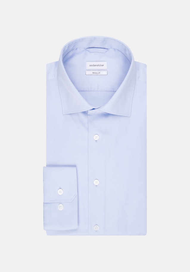 Easy-iron Satin Business Shirt in Regular with Kent-Collar in Light Blue |  Seidensticker Onlineshop