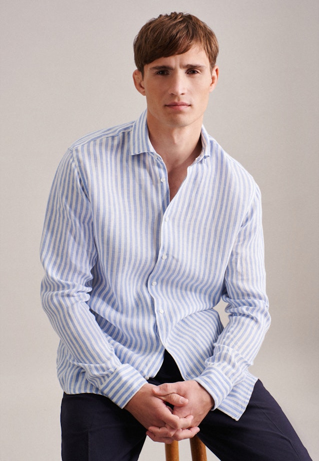 Regular Chemise d'affaires rayures in Bleu Clair |  Seidensticker Onlineshop