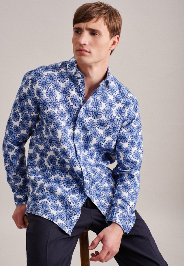 Regular Business Hemd Floral in Hellblau |  Seidensticker Onlineshop