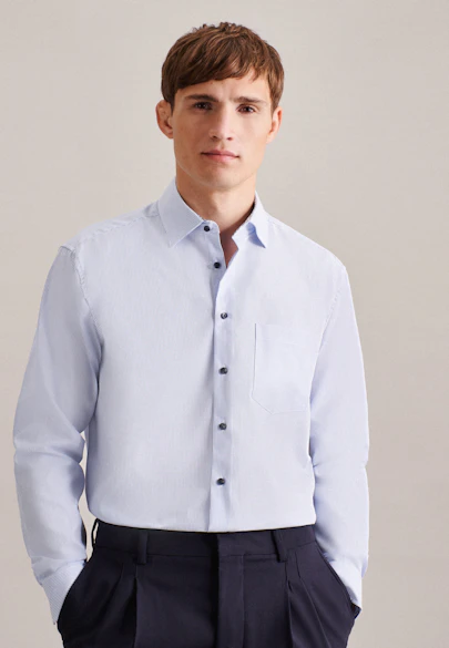 Regular Business shirt Stripe in Light Blue |  Seidensticker Onlineshop