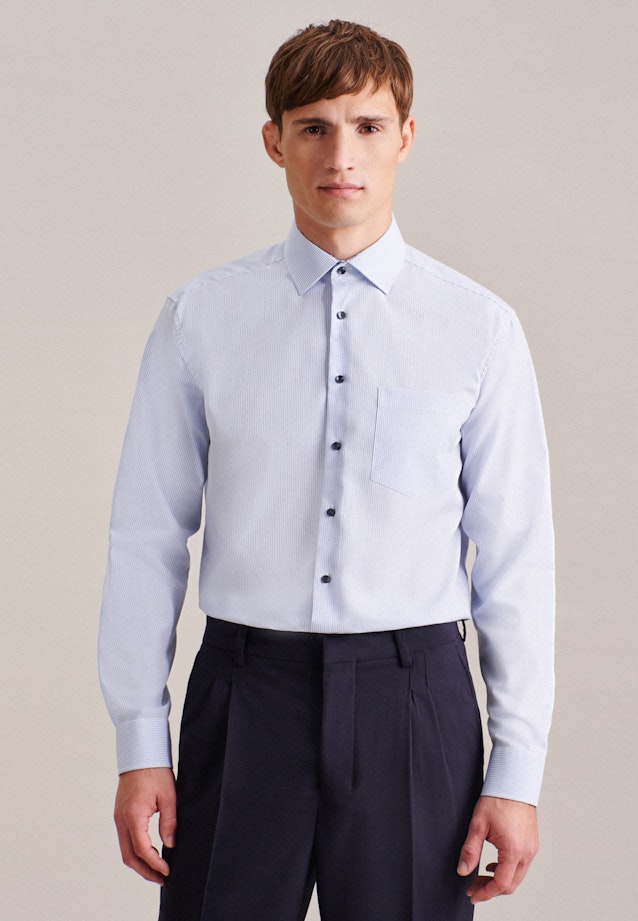 Regular Chemise d'affaires rayures in Bleu Clair |  Seidensticker Onlineshop