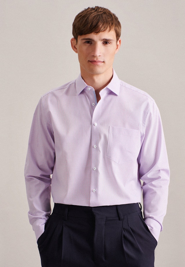 Regular Business shirt Check in Pink |  Seidensticker Onlineshop