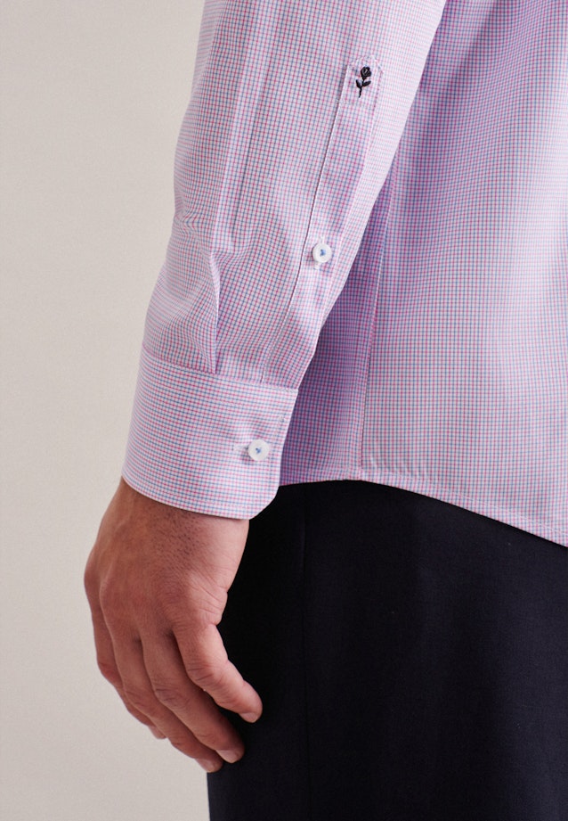 Regular Business shirt Check in Pink |  Seidensticker Onlineshop