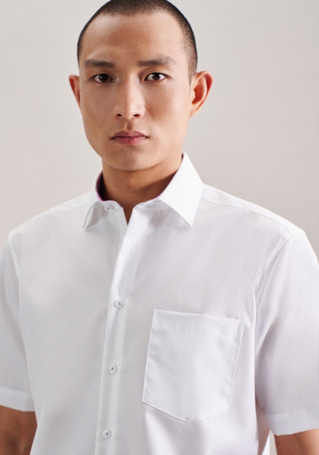 Non-iron Poplin Short sleeve Business Shirt in Regular with Kent-Collar in White | Seidensticker Onlineshop