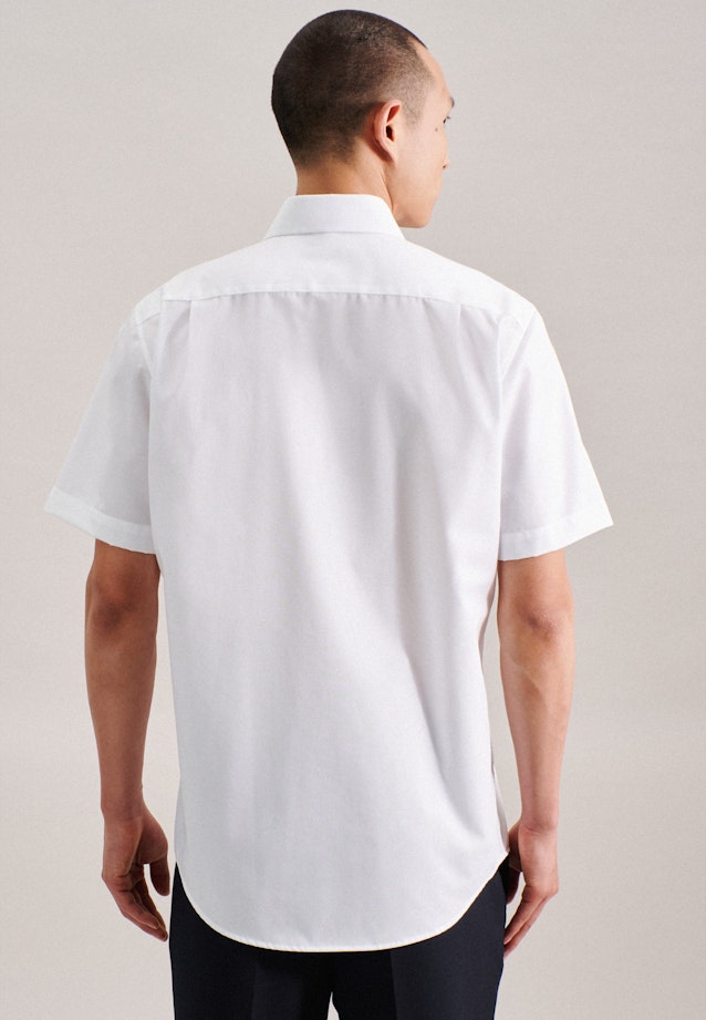 Non-iron Popeline korte arm Business overhemd in Regular with Kentkraag in Wit | Seidensticker Onlineshop