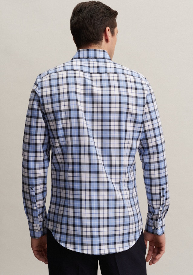 Non-iron Twill Business Shirt in X-Slim with Button-Down-Collar in Dark Blue | Seidensticker Onlineshop