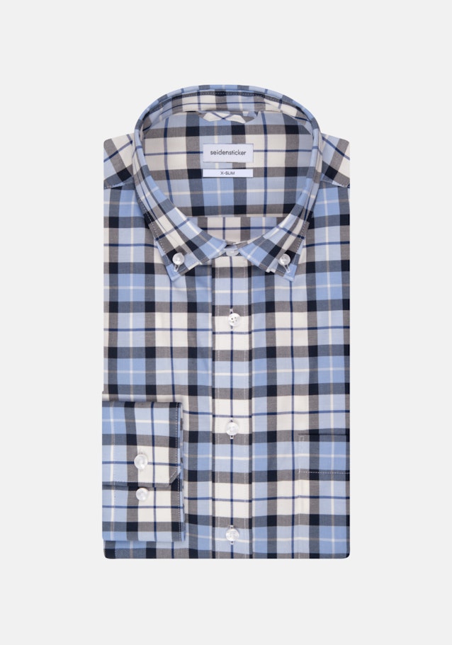 Non-iron Twill Business Shirt in X-Slim with Button-Down-Collar in Dark Blue | Seidensticker Onlineshop
