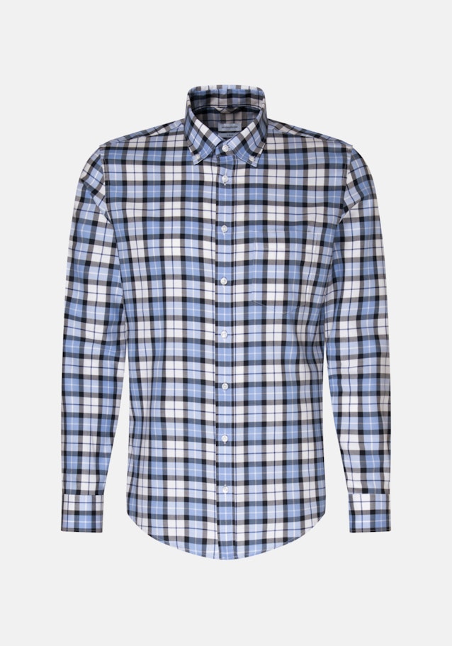 Non-iron Twill Business Shirt in X-Slim with Button-Down-Collar in Dark Blue | Seidensticker Onlineshop