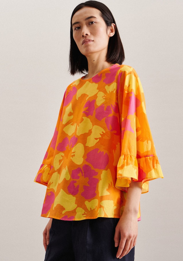 Rundhals Shirtbluse Regular Fit in Orange | Seidensticker Onlineshop