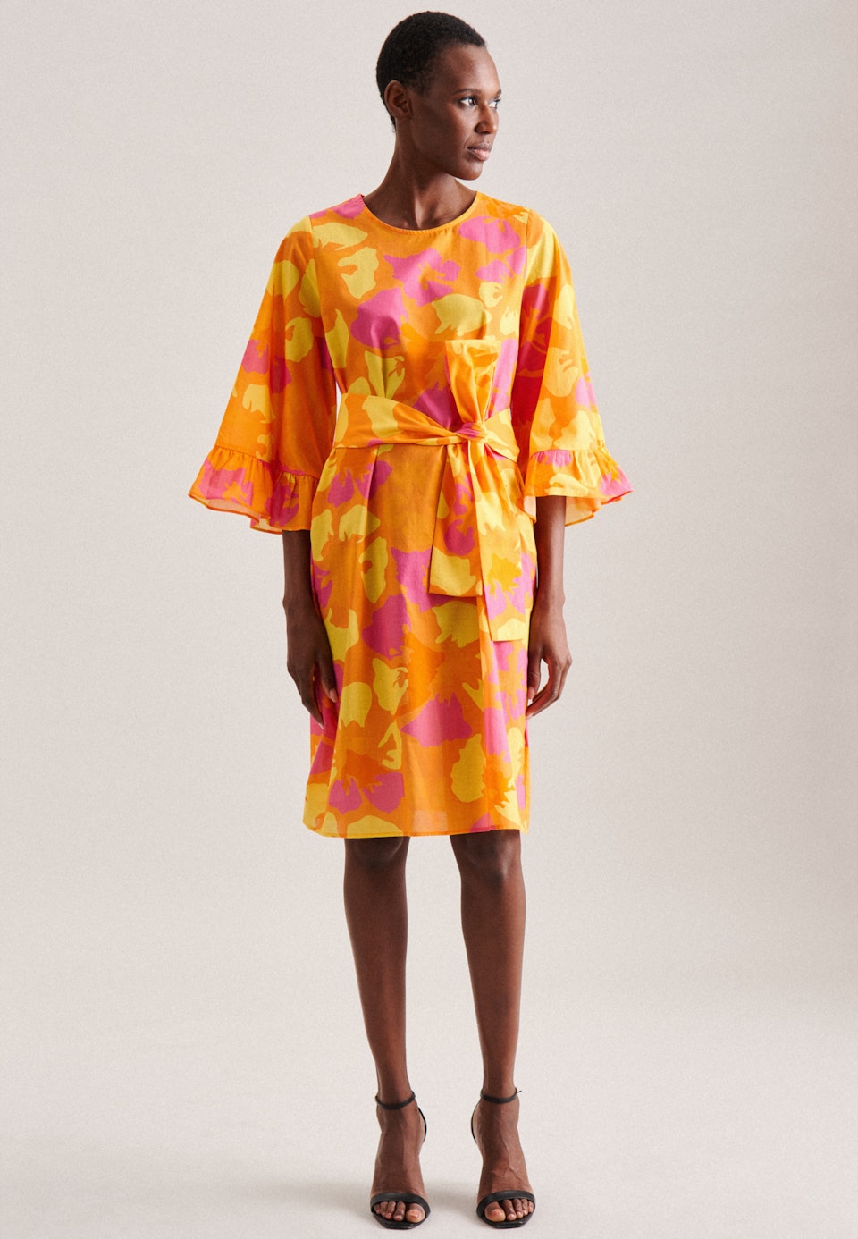 Voile Midi Kleid in Orange |  Seidensticker Onlineshop