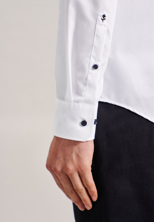 Non-iron Poplin Business Shirt in Shaped with Kent-Collar and extra long sleeve in White |  Seidensticker Onlineshop