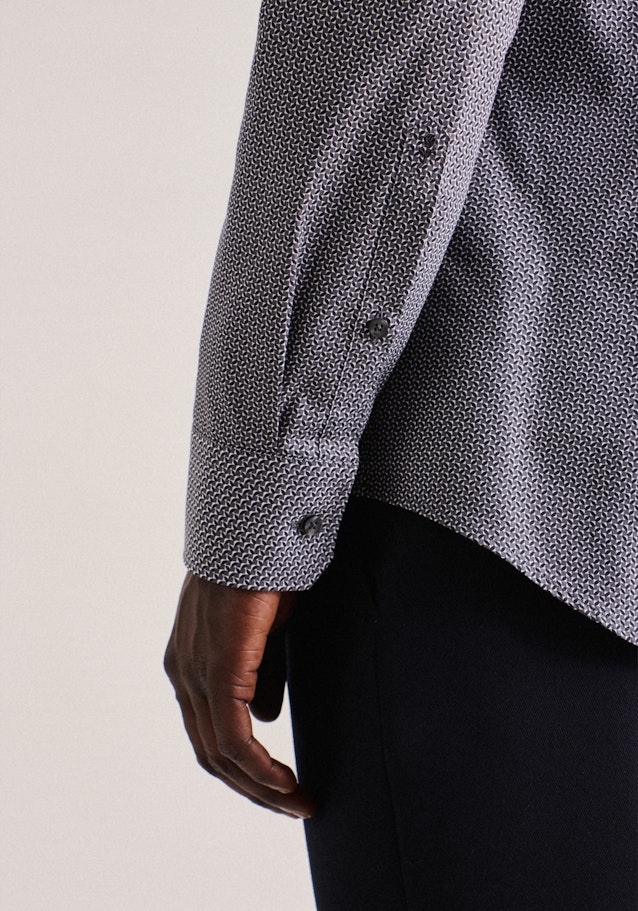 Poplin Business Shirt in Slim with Kent-Collar and extra long sleeve in Grey |  Seidensticker Onlineshop