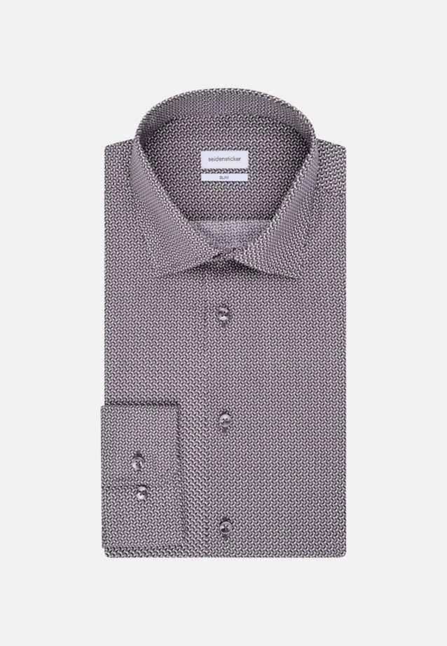 Poplin Business Shirt in Slim with Kent-Collar and extra long sleeve in Grey |  Seidensticker Onlineshop