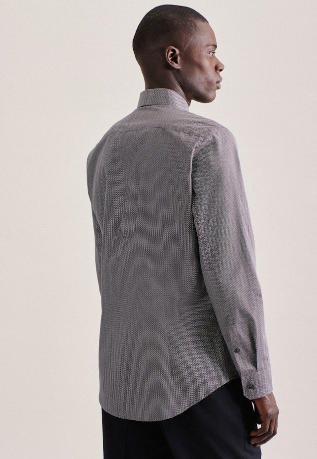 Poplin Business Shirt in Shaped with Kent-Collar and extra long sleeve in Grey | Seidensticker Onlineshop