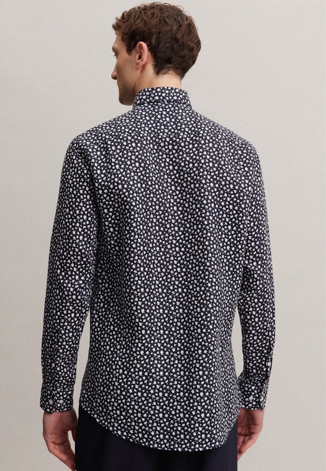 Regular fit Business Hemd Druck in Dunkelblau |  Seidensticker Onlineshop