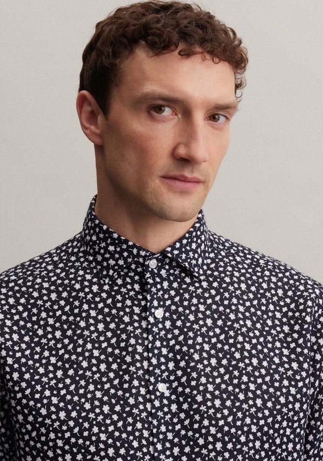 Business Shirt in Regular fit with Kent-Collar in Dark Blue |  Seidensticker Onlineshop