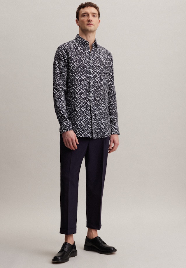 Regular fit Business Hemd Druck in Dunkelblau |  Seidensticker Onlineshop