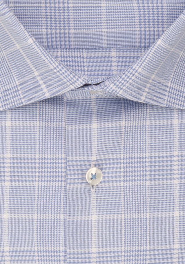 Non-iron Glencheck Business overhemd in Slim with Kentkraag in Lichtblauw | Seidensticker Onlineshop