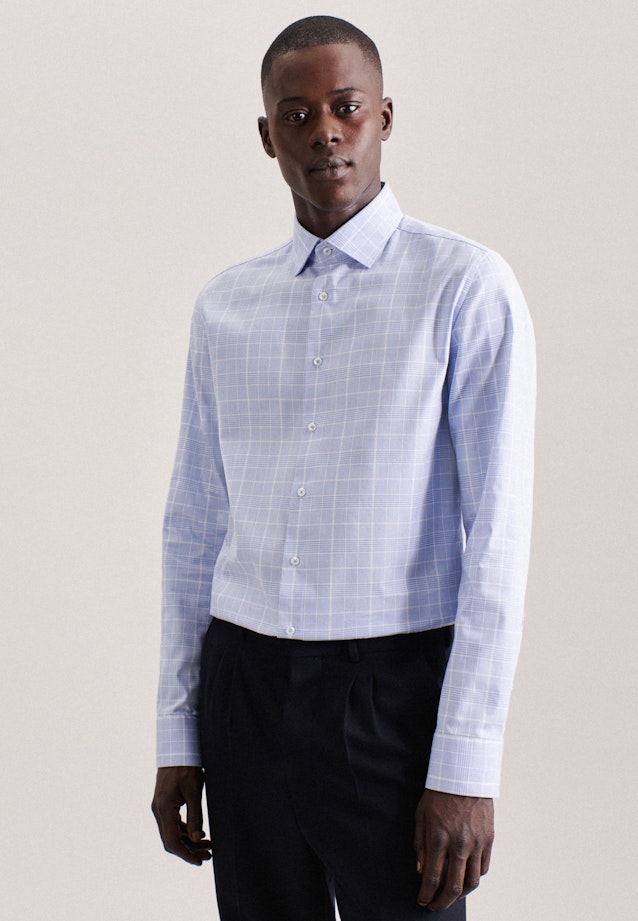 Slim Chemise d'affaires carreaux in Bleu Clair |  Seidensticker Onlineshop