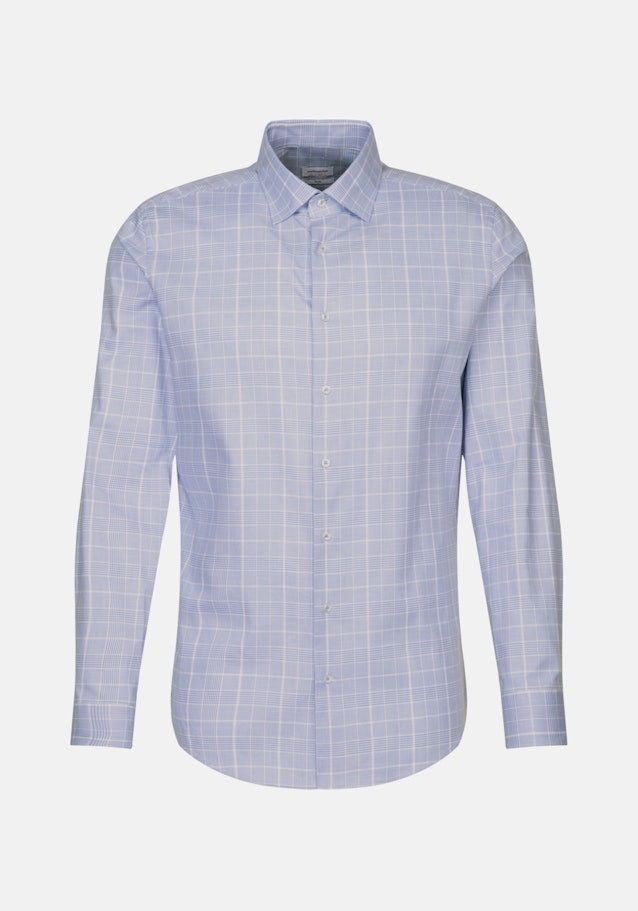 Non-iron Glencheck Business overhemd in Slim with Kentkraag in Lichtblauw | Seidensticker Onlineshop