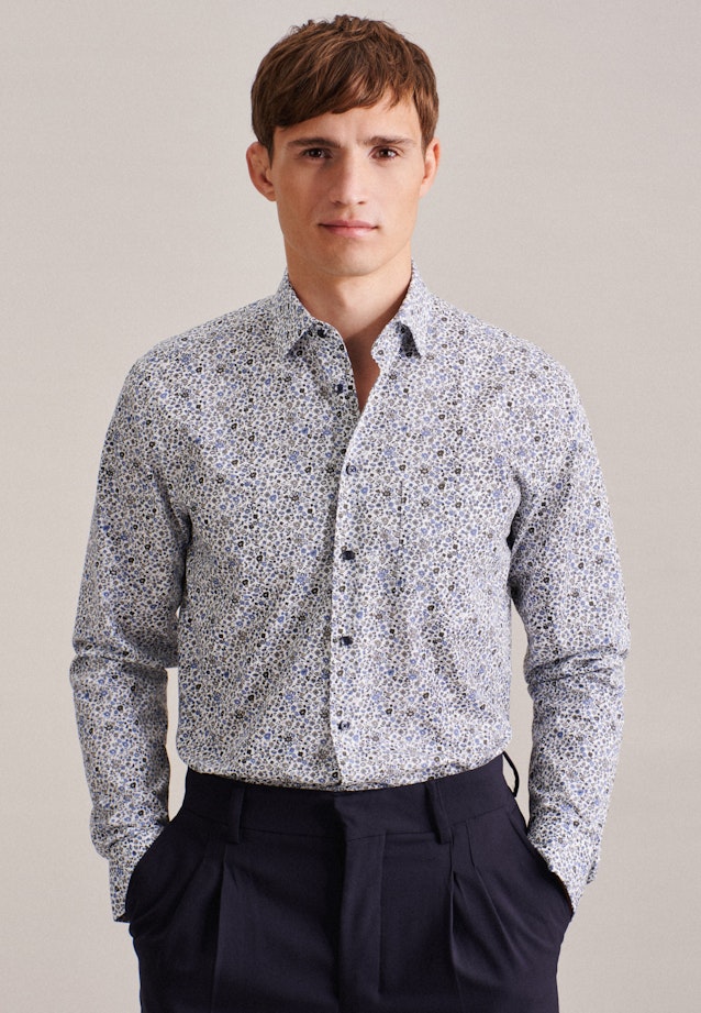 Regular Business shirt Print in Green |  Seidensticker Onlineshop