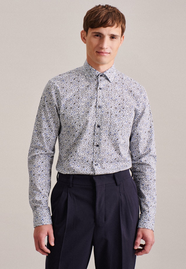 Regular Business shirt Print in Green |  Seidensticker Onlineshop