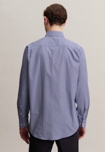 Regular Business Hemd Druck in Mittelblau |  Seidensticker Onlineshop