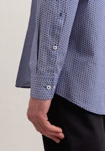 Regular Business Hemd Druck in Mittelblau |  Seidensticker Onlineshop