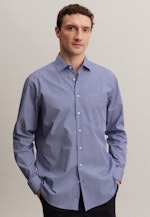 Regular Business Hemd Druck in Mittelblau |  Seidensticker Onlineshop