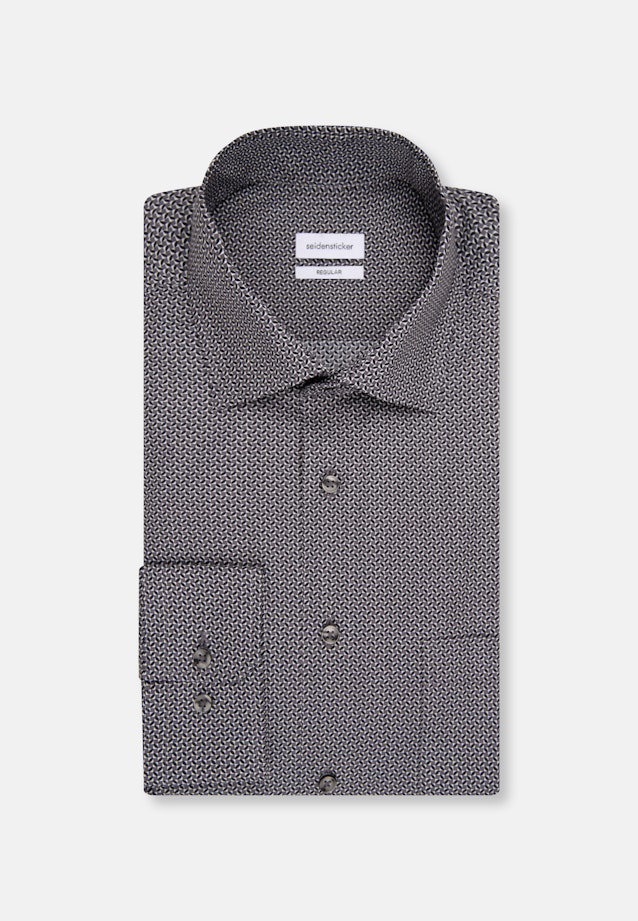 Regular Business Hemd Druck in Grau |  Seidensticker Onlineshop