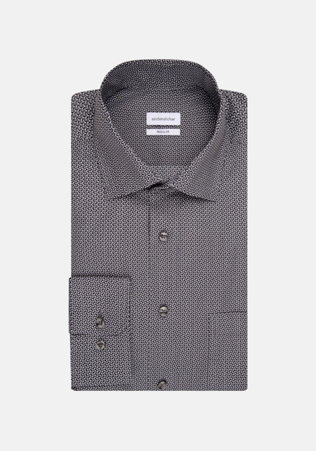 Popeline Business Hemd in Regular mit Kentkragen und extra langem Arm in Grau |  Seidensticker Onlineshop