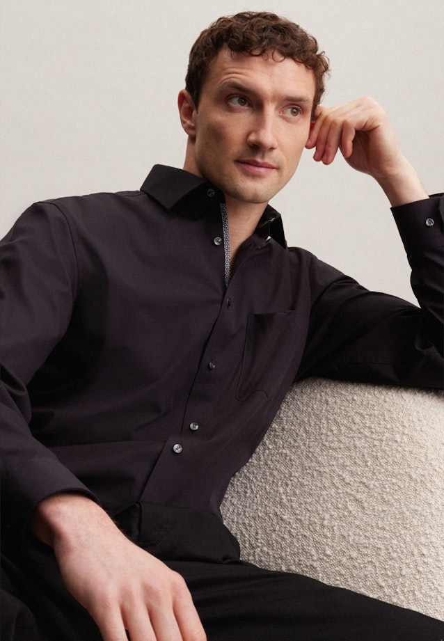 Comfort Chemise d'affaires Uni in Noir |  Seidensticker Onlineshop