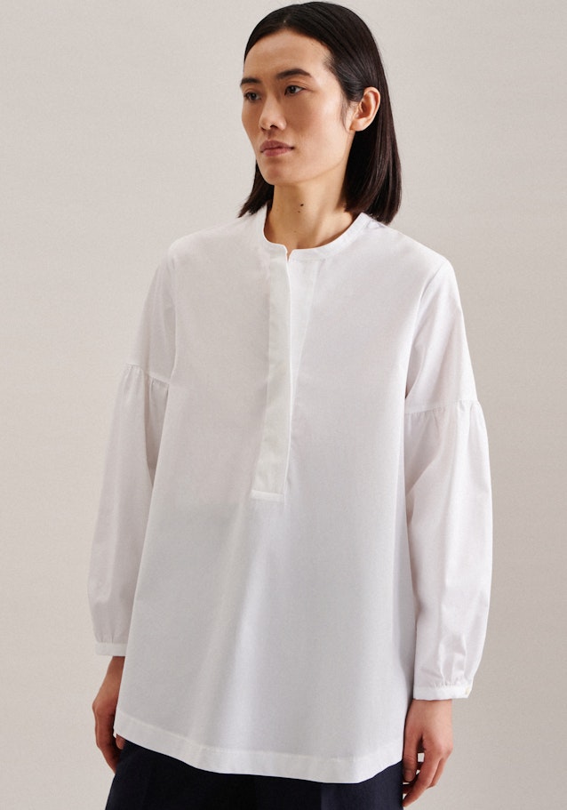 Blouse à col montant Uni in Blanc | Seidensticker Onlineshop