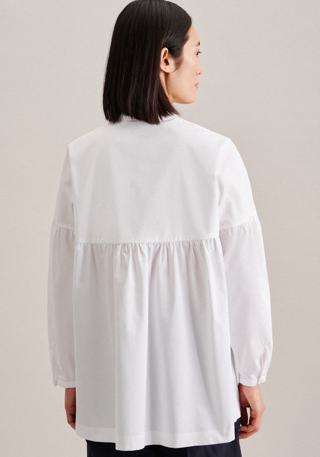 Blouse à col montant Popeline in Blanc |  Seidensticker Onlineshop