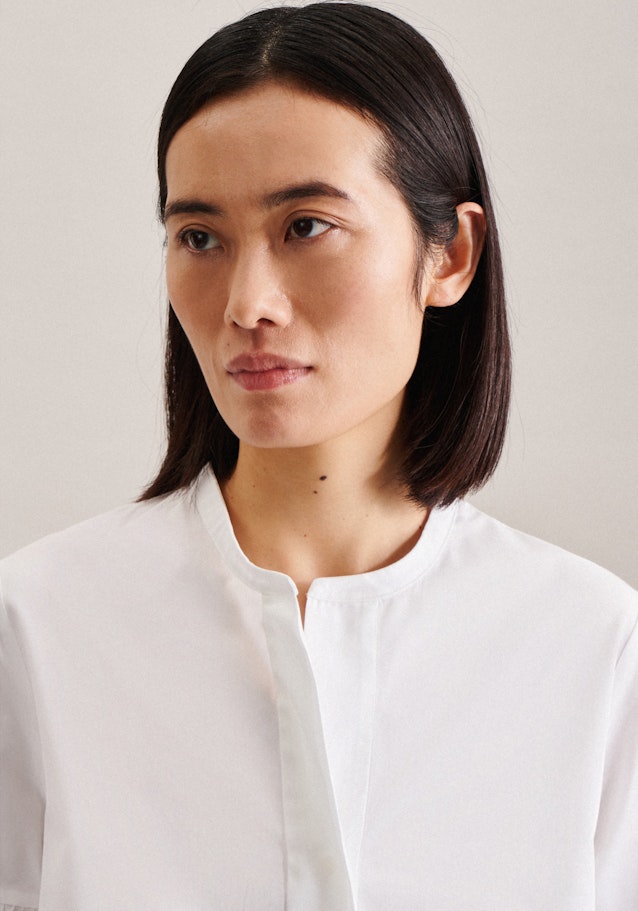Blouse à col montant Uni in Blanc | Seidensticker Onlineshop