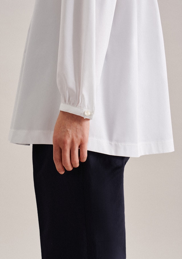 Blouse à col montant Uni in Blanc | Seidensticker Onlineshop