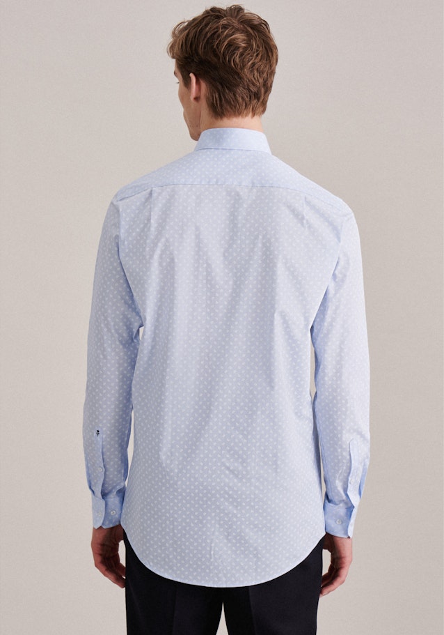 Popeline Business overhemd in Regular with Kentkraag and extra long sleeve in Lichtblauw | Seidensticker Onlineshop