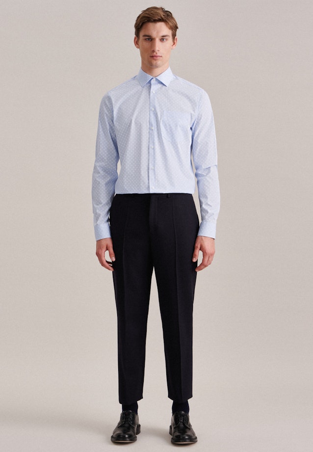 Regular Business shirt Print in Light Blue |  Seidensticker Onlineshop