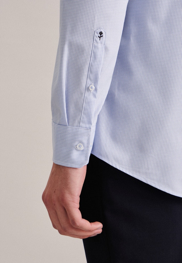 Regular Chemise d'affaires carreaux in Bleu Clair |  Seidensticker Onlineshop