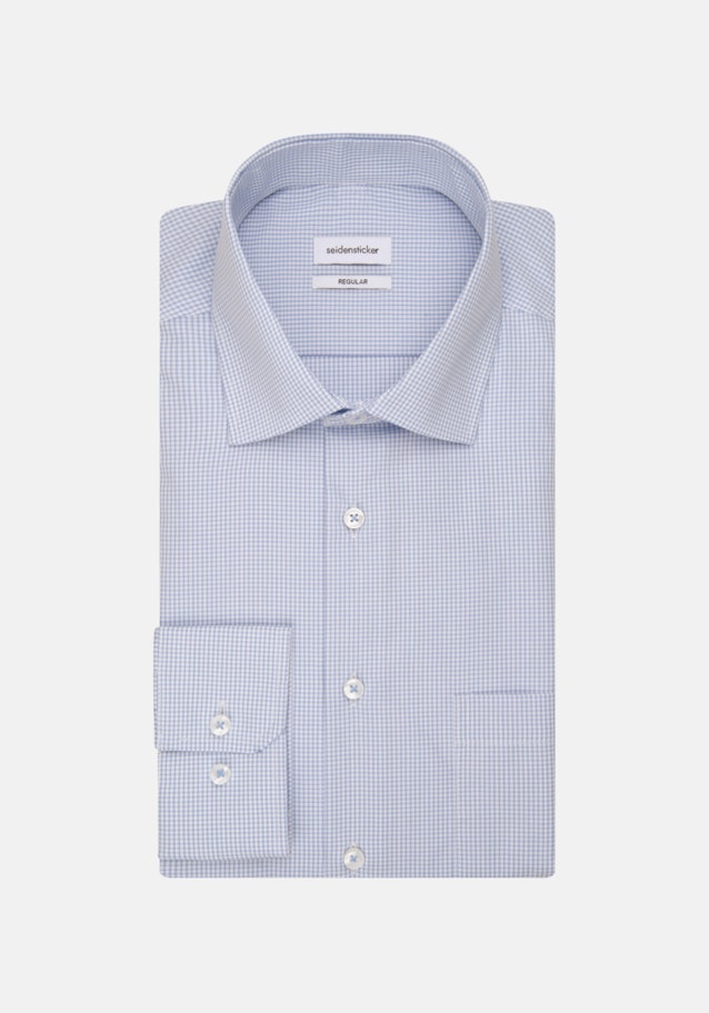 Bügelfreies Popeline Business Hemd in Regular mit Kentkragen und extra langem Arm in Hellblau |  Seidensticker Onlineshop