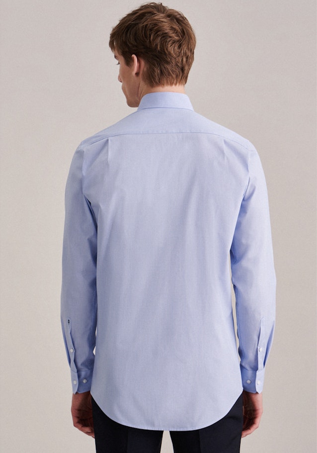 Non-iron Pepita Business Shirt in Regular with Kent-Collar and extra long sleeve in Light Blue |  Seidensticker Onlineshop