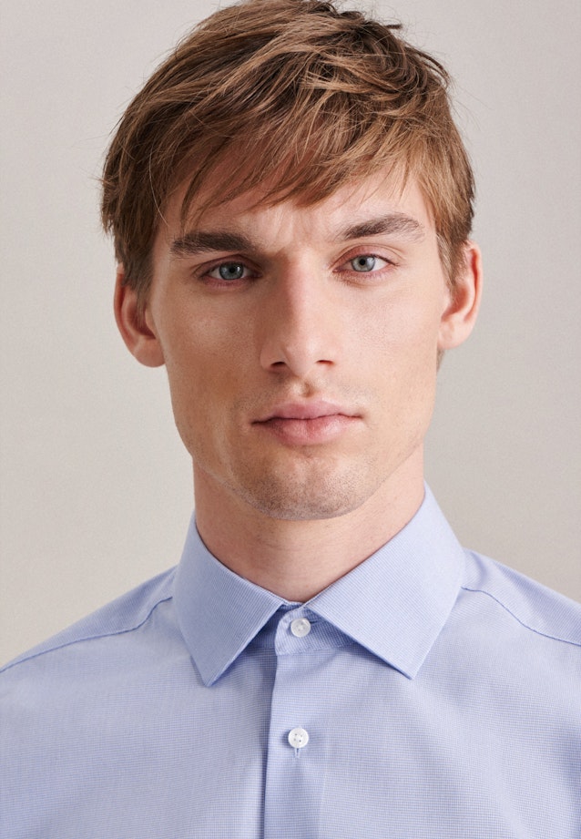 Regular Business Hemd Pepita in Hellblau |  Seidensticker Onlineshop