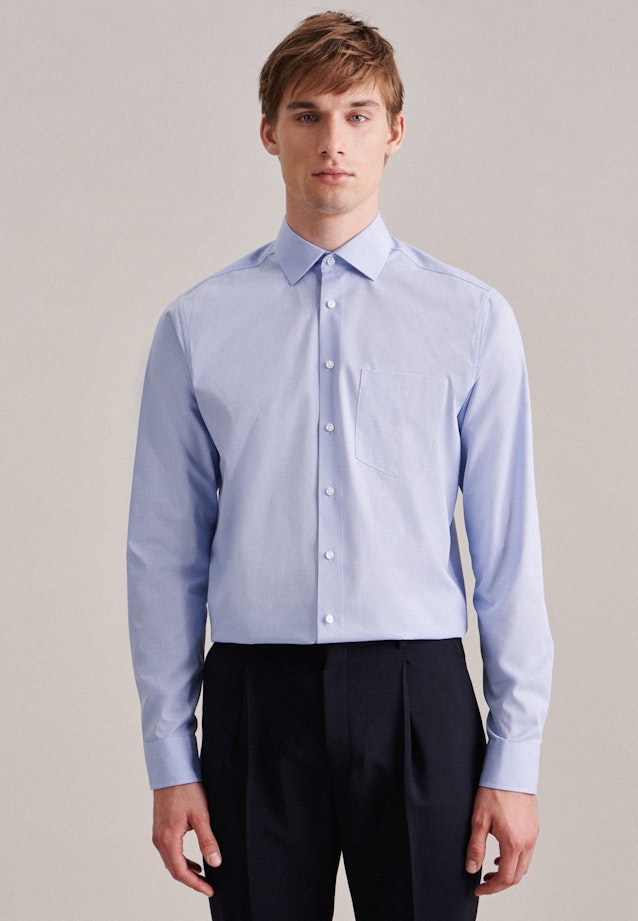 Regular Business Hemd Pepita in Hellblau |  Seidensticker Onlineshop