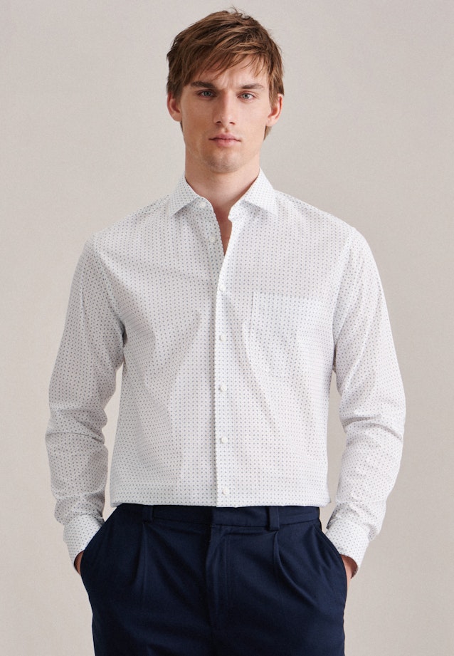 Regular Chemise d'affaires Imprimé in Turquoise |  Seidensticker Onlineshop