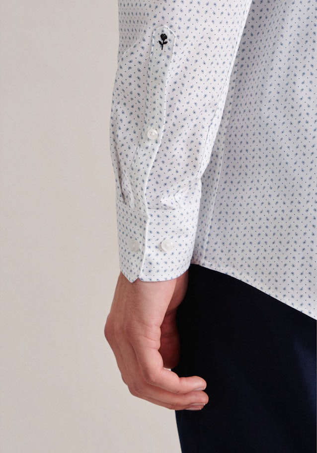 Popeline Business overhemd in Regular with Kentkraag and extra long sleeve in Turquoise |  Seidensticker Onlineshop