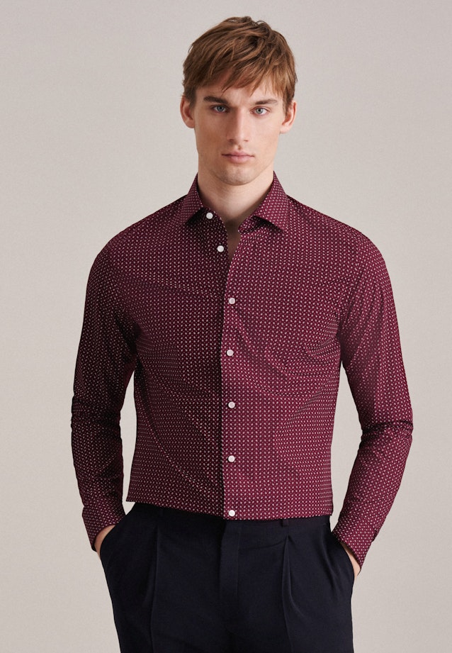 Poplin Business Shirt in Slim with Kent-Collar and extra long sleeve in Red | Seidensticker Onlineshop