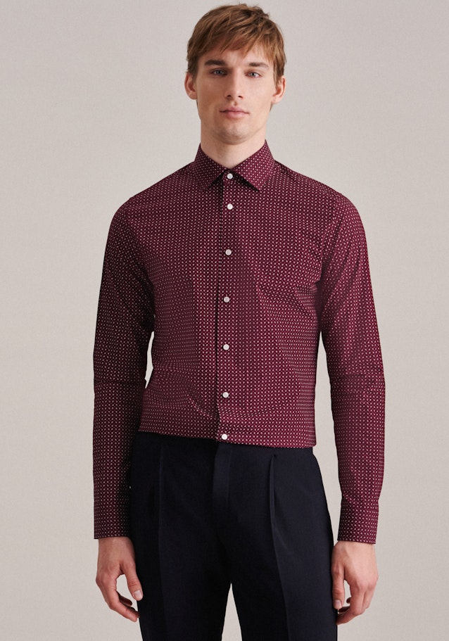 Slim Business Hemd Druck in Rot | Seidensticker Onlineshop