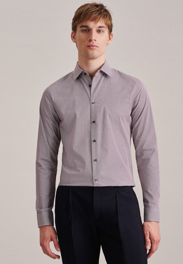 Non-iron Poplin Business Shirt in Slim with Kent-Collar and extra long sleeve in Red |  Seidensticker Onlineshop